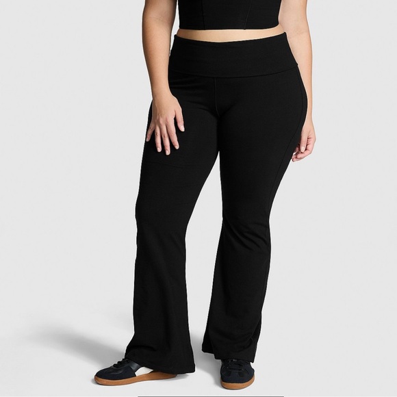 NWT Victoria's Secret PINK All Day Cotton BLING Foldover Flare Leggings, Small - Picture 4 of 9